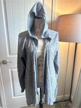 Old Navy GoDry Heathered Hooded Open Cardigan Sweater